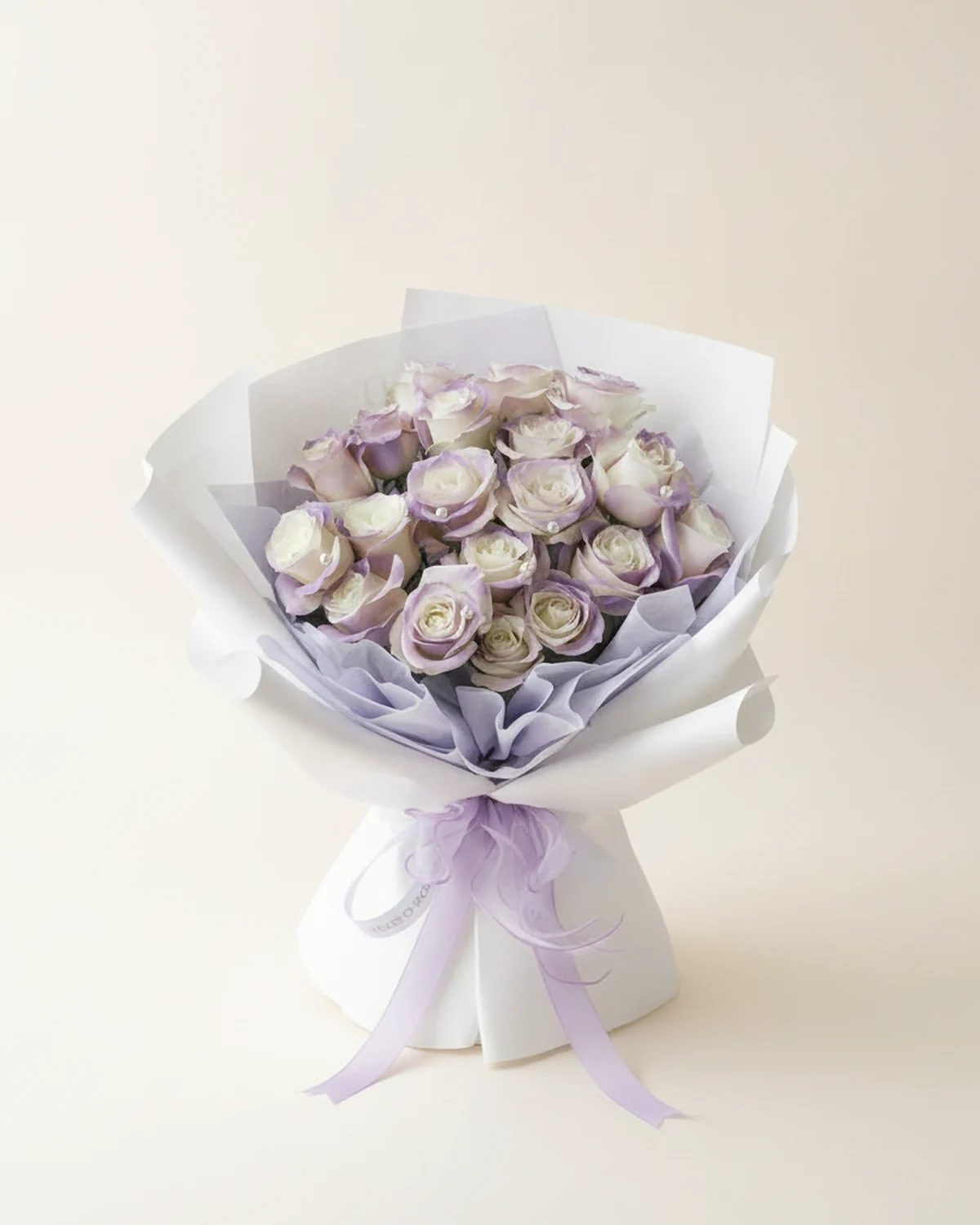Misty Lavender 19 Roses — Sena River Mist purple roses (19 stems) — Pride white roses spray‑colored using the Sena River Mist purple technique