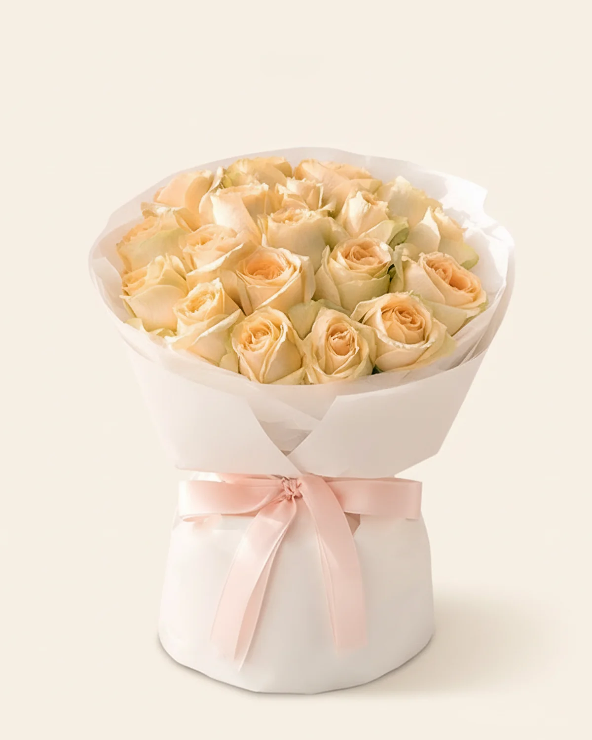 Champagne Embrace — 19 Roses — Champagne roses, 19 stems