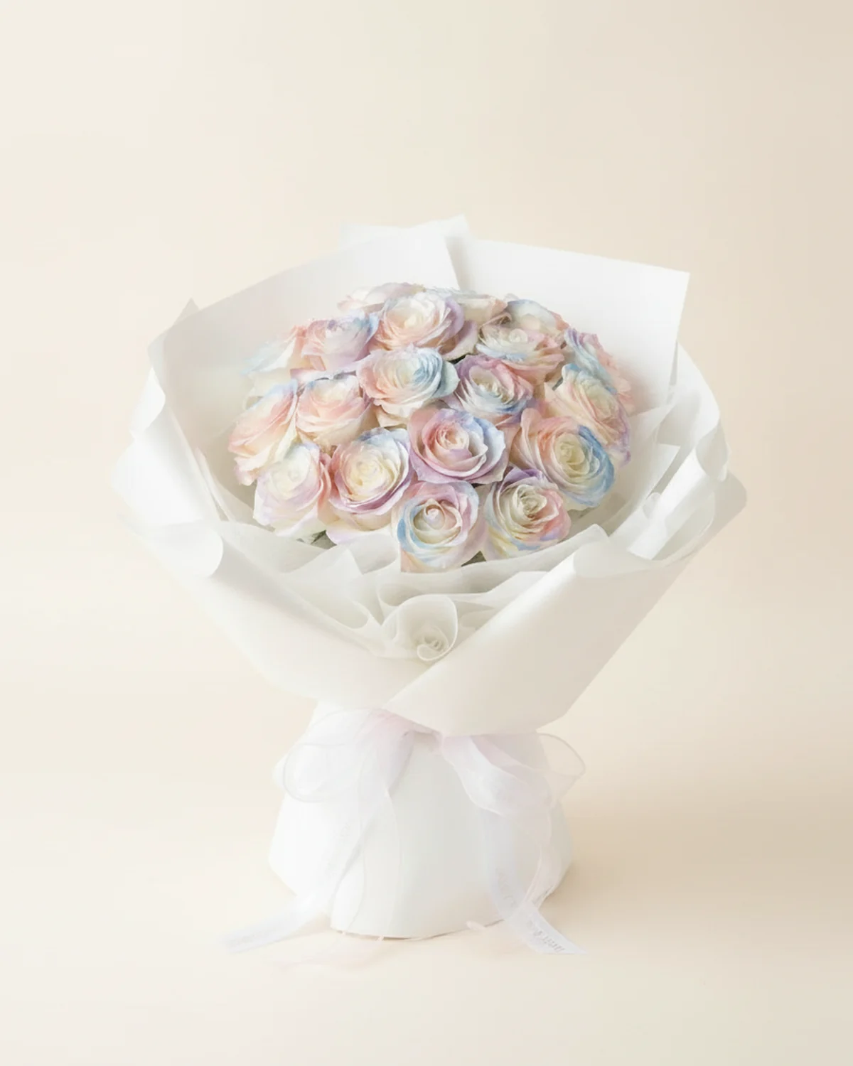 Aurora Radiance — 19 Roses — 19 Aurora roses (Pride white roses color-sprayed)