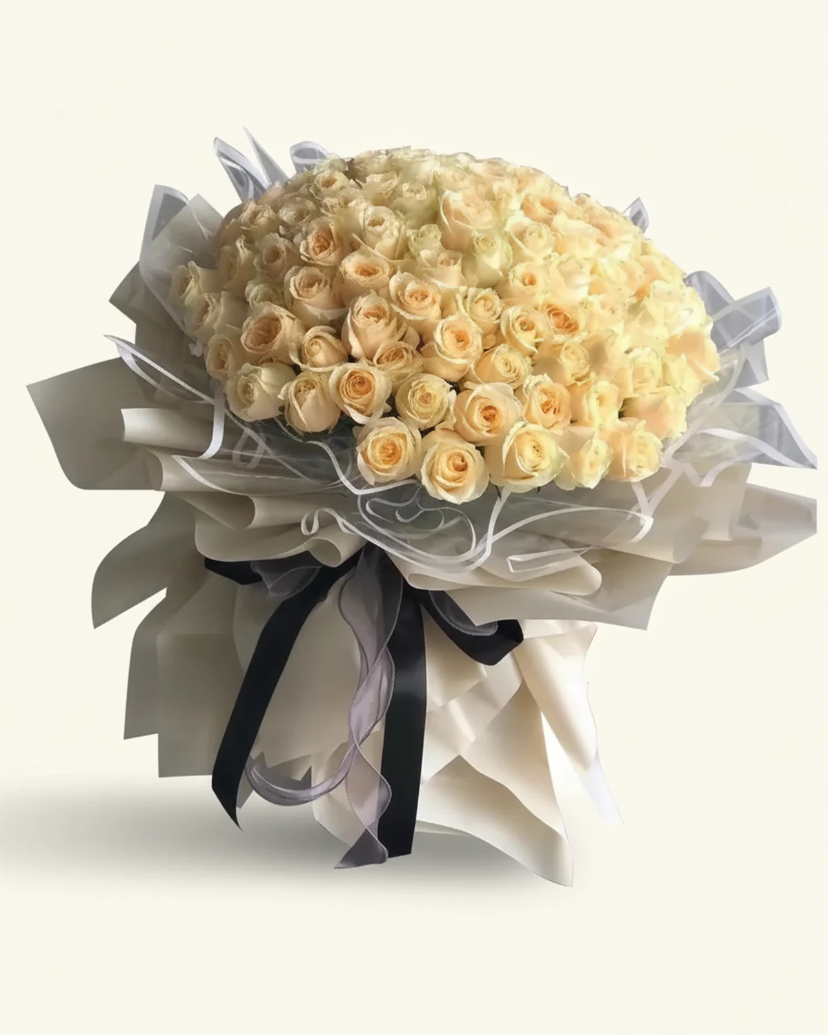 Champagne Rose Dome Bouquet — Champagne roses